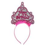 evimdeyokyok Evimdeyokyok Happy Birthday Neon Pembe Renk Doğum Günü Tacı 24x15 Cm Çok Renkli