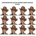 evimdeyokyok Evimdeyokyok Kovboy Şerif Şapkası Kahve 12 Adet - Kostüm Parti Ve Gösteri Şapkası Çok Renkli