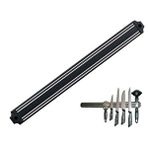 evimdeyokyok Evimdeyokyok Mıknatıslı Bıçak Tutucu Stand - 38 Cm - Siyah - Paslanmaz Çelik - Mutfak Düzeni - G