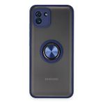 evimdeyokyok Evimdeyokyok Samsung Galaxy A03 Kılıf Montreal Yüzüklü Silikon Kapak - Lacivert