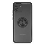 evimdeyokyok Evimdeyokyok Samsung Galaxy A03 Kılıf Montreal Yüzüklü Silikon Kapak - Siyah