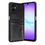 evimdeyokyok Evimdeyokyok Samsung Galaxy A07 4g Sara Kartvizitli Deri Kılıf - Siyah