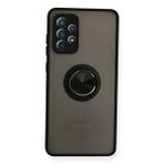 evimdeyokyok Evimdeyokyok Samsung Galaxy A72 Kılıf Montreal Yüzüklü Silikon Kapak - Siyah