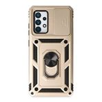 evimdeyokyok Evimdeyokyok Samsung Galaxy A72 Kılıf Pars Lens Yüzüklü Silikon - Gold