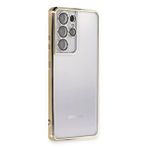 evimdeyokyok Evimdeyokyok Samsung Galaxy S21 Ultra Kılıf Razer Lensli Silikon - Gold