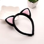 evimdeyokyok Evimdeyokyok Sevimli Kedi Kulak Pofuduk Kedi Taç Siyah İçi Pembe Renk 17x15 Cm Çok Renkli