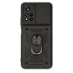 evimdeyokyok Evimdeyokyok Xiaomi Poco M4 Pro 5g Kılıf Pars Lens Yüzüklü Silikon - Siyah
