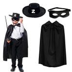 evimdeyokyok Evimdeyokyok Zorro Pelerini Şapkası Ve Maske Seti Çocuk Boy Çok Renkli