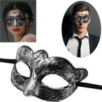 Evimdeyokyok Maskeli Balo Antik Gri Gümüş Eskitilmiş Maske Balo Venedik