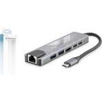 Evimdeyokyok Type-C Hub HDMI 4K USB 3.0 Lan 6 Port - Gri HDX7791