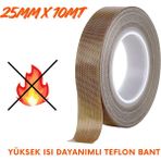 Evimdeyokyok Yüksek Isı Dayanımlı Yapışkanlı Teflon Bant 25MMX10MT - Çok Renkli - 1 Adet