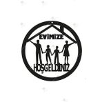 Evimize Hoşgeldiniz Kapı Süsü Ahşap Dekorasyon