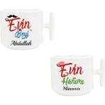 Evin Beyi Evin Hanımı Latte Fincanı - Beyaz