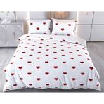 Evine Moda Kırmızı Küçük Kalpler Dijital Baskılı 3D 3 Boyutlu Çift Kişilik Nevresim Takımı Kod: Livas - Renkli - 200 x 220 cm