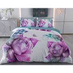 Evine Moda Pembe Çiçek Kelebek Dijital Baskılı 3D 3 Boyutlu Çift Kişilik Nevresim Takımı Kod: Elon - Renkli - 200 x 220 cm