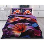 Evine Moda Renkli Çiçekler Dijital Baskılı 3D 3 Boyutlu Çift Kişilik Nevresim Takımı Kod: Acel - 200 x 220 cm