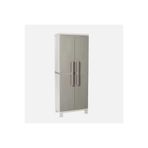 Evinizin Atölyesi 2 Kapılı Plastik Dolap, Bahçe Dolabı, Banyo Dolabı 65x37x173 cm Krem Rengi