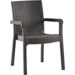 Evinizin Atölyesi Bahçe Sandalyesi, Balkon Sandalyesi, Teras Sandalyesi, Rattan Koltuk Koyu Kahve