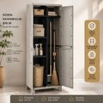 Evinizin Atölyesi Plastik Dolap, 65x38x173H cm Kapasite 60 kg, Solmaz Renkli Çok Gözlü Depolama