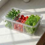 Eviona 6 Lt Ayarlanabilir Bölmeli Buzdolabı Organizeri - Bpa Free Kapaklı Saklama Kabı - Şeffaf