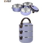 Evist 3 Katlı Yemek Termosu ve Sefer Tası Saklama Kabı 1.8 Litre - Çok Renkli
