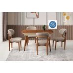 Evistro Çınar Ahşap Salon Yemek Masa Sandalye Takımı Nergis 6 Sandalyeli Ortadan Açılır Büyüyen Ceviz - 80x130cm