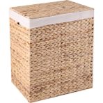 Evistro Dekoratif Kulplu Dikdörtgen Hasır Çamaşır Sepet Düzenleyici 44X34X54 cm