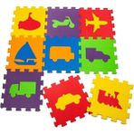 Evistro Eva Puzzle Oyun Matı Minder 7mm Taşıtlar 33X33CM 9 Adet