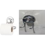 Evistro Hem Vakumlu Hem Vidalı Banyo Aksesuarı 2 Li Set Tuvalet Kağıtlığı + Havlu Askısı Krom