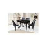 Evistro Kelebek Kütük Sonata Ahşap Salon Yemek Masa Takımı 4 Sandalyeli Ortadan Açılır Büyüyen 90x160cm
