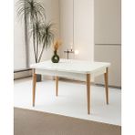 Evistro Kelebek Ortadan Açılır Büyüyen Yemek Masası Beyaz 80 x 130 cm