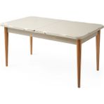Evistro Kelebek Ortadan Açılır Büyüyen Yemek Masası Krem 80 x 130 cm