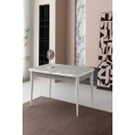 Evistro Lagina Ortadan Açılır Büyüyen Yemek Masası Mermer Desenli 90X160CM Sadece Masa Fiyatıdır - Gri - 90 x 160 cm