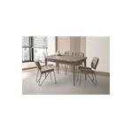 Evistro Ortadan Açılır Büyüyen 80x130cm Cappicino Ahşap Salon Yemek Masa Sandalye Takımı 4 Banky Sandalyeli