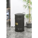 Evistro Pedallı Metal Galvaniz Mutfak Banyo Kapaklı Çöp Kovası 30 Lt Siyah
