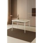 Evistro Rambla Ortadan Açılır Büyüyen Yemek Masası Mermer Desenli 80X130CM - Beyaz - 80 x 130 cm