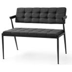 Evistro Sırtlı Bench Puf Metal Ayaklı Keten Kumaş 40X95CM