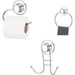 Evistro Vakumlu Banyo Aksesuarı 3 lü Set Havluluk + Tuvalet Kağıtlıgı