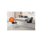 Evistro Yandan Açılır Büyüyen Yemek Masası Beyaz Mermer Desenli 80X120CM Sadece Masa Fiyatıdır