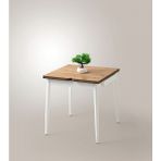 Evistro Yanlardan Açılır Büyüyen Yemek Masası Meşe-Beyaz 65x100cm SADECE MASA FİYATIDIR