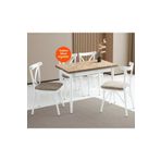 Evistro Yanlardan Açılır Büyüyen Yemek Masası Meşe-Beyaz 65x100cm SADECE MASA FİYATIDIR
