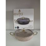 Evita 24 cm Gold Bio Granit Basık Tencere