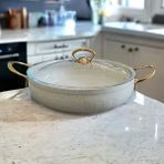 Evita 26 cm Bio Granit Gold Basık Tencere
