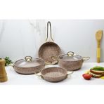 Evita Eco Gold Granit 6 Parça Mini Kahverengi Tencere Seti