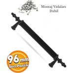 Evizmo 10 ADET Sert Plastik 96 mm Siyah Mobilya Mutfak Çekmece Dolap Dolabı Kulpu Kulbu Kulpları (10 ADET)