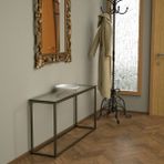 Evka Potrica Eskitme Pirinç Şeffaf Cam Tabla Dresuar