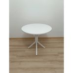 Evko Mobilya Evko Mobilya, Masa, Yuvarlak Masa, Ahşap Masa, Mutfak Yemek Masası, Balkon Masası, Metal Ayaklı Masa, 80 cm - Beyaz - Beyaz