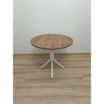 Evko Mobilya Evko Mobilya, Masa, Yuvarlak Masa, Ahşap Masa, Mutfak Yemek Masası, Balkon Masası, Metal Ayaklı Masa, 80 cm - Ceviz - Beyaz