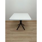 Evko Mobilya Masa, Kare Masa, Ahşap Masa, Mutfak Yemek Masası, Balkon Masası, Metal Ayaklı Masa, 80 cm - Beyaz - Siyah