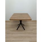 Evko Mobilya Masa, Kare Masa, Ahşap Masa, Mutfak Yemek Masası, Balkon Masası, Metal Ayaklı Masa, 80 cm - Ceviz - Siyah